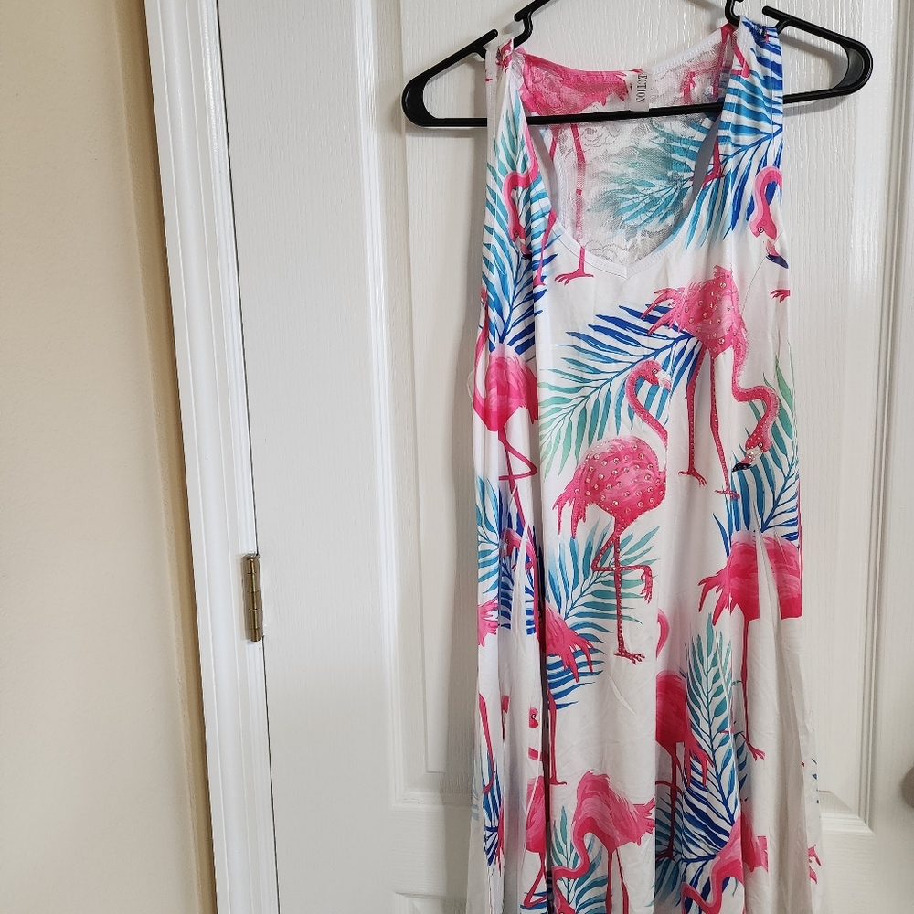 MT Collection flamingo dress or cover-up